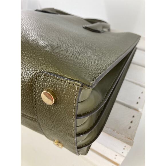 MICHAEL KORS, PEBBLED LEATHER OLIVE GREEEN LARGE HANDBAG - Picture 9 of 16